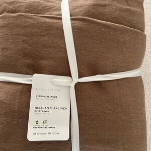 Pottery Barn Belgian Flax Linen Duvet Cover Bedding- Bronze